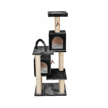 Multi-Tier Kitty Play Tower with Two Hideouts- Gray